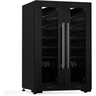 Klarstein Shiraz Weinkühlschrank 2 Zonen - 24 Flaschen, Freistehend, 5-18 °C, LED-Beleuchtung, Touch-Bedienung, Elegantes Design, Weinklimaschrank