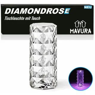 DIAMONDROSE Crystal LED Kristall Tischlampe mit Touch