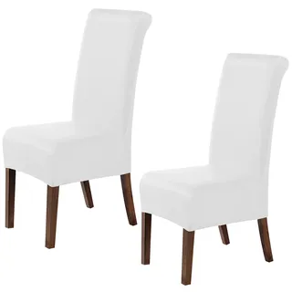 2er-Set Stuhlhussen mit schmutzabweisender Rückenlehne ALBA Weiß