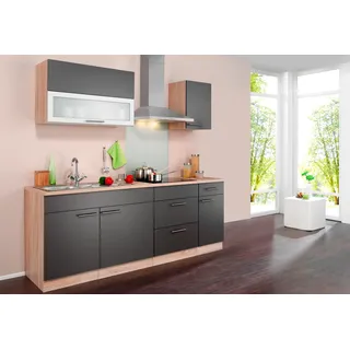 WIHO KÜCHEN Küchenzeile Montana 200 cm grau