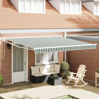 vidaXL Markise Grün 400 x 300 cm Polyester und Metall - Grün