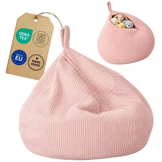 Flumi Sitzsack Bezug für Kuscheltiere, Bean Bag zum Sitzen, Lesen und Spielen, ohne Füllung - Rosa