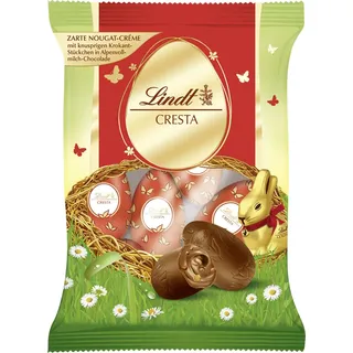Lindt Cresta Eier | 3 x 90 g | Eier aus zarter Nougat-Crème mit knusprigen Krokantstückchen in Alpenvollmilch | Oster Schokolade | Schokoladengeschenk | Ostereier | Schokoeier