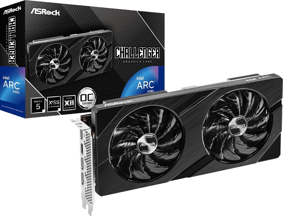 Bild von Arc A580 Challenger OC, A580 CL 8GO, 8GB GDDR6, HDMI, 3x DP (90-GA3JZZ-00UANF)