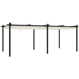 vidaXL Gartenpavillon mit Ausziehbarem Dach Creme 3x6 m Aluminium - Creme
