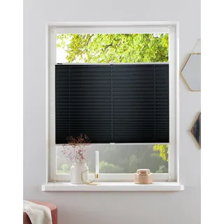 OTTO home Plissee "DAHRA - in Crush-Optik" Lichtschutz ohne Bohren verspannt Fixmaß, Bestseller mit Klemmträger, Sonnenschutz, für Fenster & Tür, anthrazit