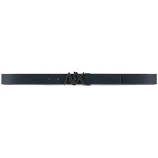 Armani Exchange Herren Bicolor, Buckle Logo Belt, Navy/Truffle, S