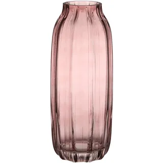 JAKY Global Große rosa Vase, Glas-Blumenvase, H-32 cm hoch, Glasvasen für Blumen, elegante Heimdekoration, Tischdekoration für Bauernhaus und Büro (Rosa, 32 cm)