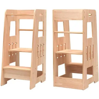 Azomor® Sichere und Verstellbare Kinderstuhl für Küche und Spielzimmer - Naturbelassen