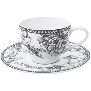 H&H set 4 tazze te con piatto Mayfair cc 240