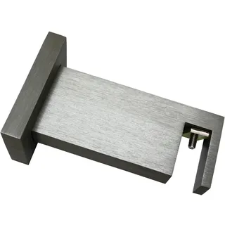 GARDINIA Träger Slim für Gardinenstange Luxor, Rechteckig, Inkl. Befestigungsmaterial, Länge 7,5 cm, Aluminium, Stahl-gebürstet