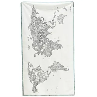Awesome Maps Malvorlage Weltkarte Zum Ausmalen Mit Landesspezifischen Kritzeleien Handtuch - One Size