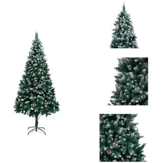 vidaXL Künstlicher Weihnachtsbaum mit Zapfen und Schnee 240 cm - Weihnachtsbäume - Grün