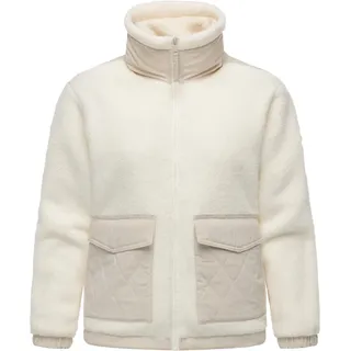Kapuzensweatjacke RAGWEAR "Plüschjacke Arctika II", Damen, Gr. XL, beige (ivory), Obermaterial: 100% Polyester PES. Futter: 100% Polyester PES., Sweatjacken Kapuzensweatjacke