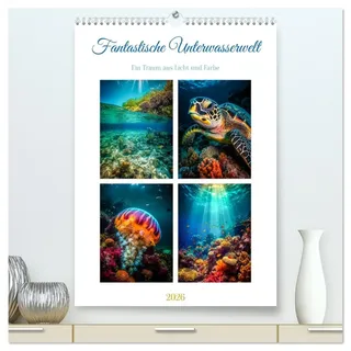 Fantastische Unterwasserwelt (hochwertiger Premium Wandkalender 2026 DIN A2 hoch), Kunstdruck in Hochglanz: Die Unterwasserwelt ist ein ... und Pflanzen leben. (CALVENDO Tiere)