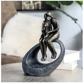 Casablanca by Gilde »Skulptur Moment, bronzefarben/grau« Dekoobjekt, Höhe 27, Pärchen, mit Spruchanhänger, Wohnzimmer,