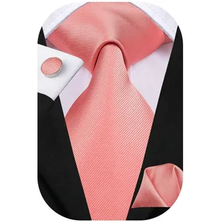 Dubulle Herren-Krawatte mit Paisely-Seide, Krawatte und Einstecktuch, Koralle, Medium