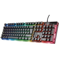 Trust Gaming GXT 835 Azor Gaming-Tastatur, italienisches Layout QWERTY, USB, Anti-Ghosting, Tastatur mit LED-Hintergrundbeleuchtung, RGB für PC, Computer, Laptop, Mac – Schwarz