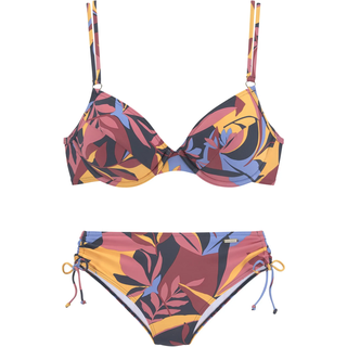 Bügel-Bikini SUNSEEKER "Allis", Damen, Gr. 44, Cup E, bunt (marine, rostrot), Microfaser, Microfaser, bedruckt, Bikini-Sets Bügel-Bikini, mit kleinen Zierringen am Top