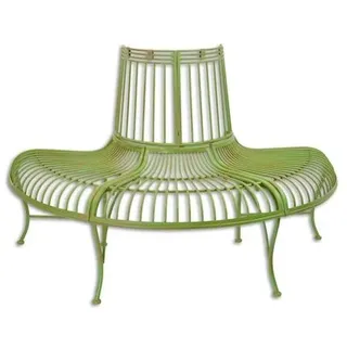 Baumbank Bank Gartenbank halbrund grün Metall - Grün