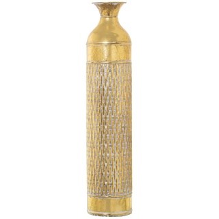 DRW Bodenvase aus Metall in Gold 17 x 76 cm, Mehrfarbig, estandar