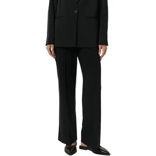 Bundfaltenhose COMMA, Damen, Gr. 40, N-Gr, schwarz, Web, Obermaterial: 50% Viskose, 42% Polyamid, 8% Elasthan, unifarben, normal lang, Hosen Bundfaltenhose, mit Viskose und Stretch