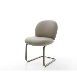 Freischwinger Nube-Flex Echt-Leder Schlamm Freischwinger flach Effektfinish Titan Taschenfederkern