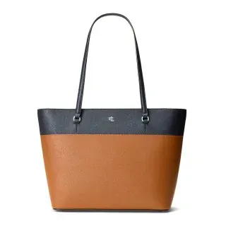 Lauren Ralph Lauren für Damen. 431934895009 Mittlere braune Karly-Tasche aus Leder (OSFA), Lässig