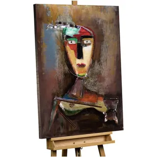 Kunstloft Metallbild Bunt 75/100 cm , Multicolor , Metall , 4.74x100 cm , Bilder & Rahmen, Bilder, Holz & Metallbilder