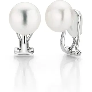 Paar Ohrclips FIRETTI "Schmuck Geschenk Ohrschmuck ohne Ohrlöcher Perle" Gr. 10, bunt (silberfarben, weiß), Ohrringe, Damen, 10, Perlen Silber 925 (Sterlingsilber), Perlen, Silber 925 (Sterlingsilber), Paar Ohrclips, Made in Germany - mit Süßwasserzuchtperle