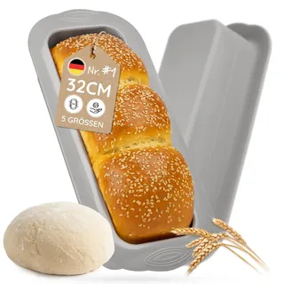 Backefix Brotbackform Silikon 32 cm – Kastenform groß, ideal als XXL Königskuchenform 3200ml für Brot und Kuchen, extra Wandstärke gegen Ausbeulen (antihaftend, flexibel, PFAS-, BPA-frei)
