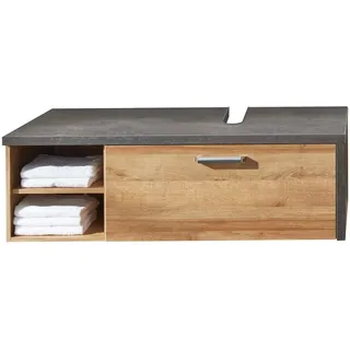 trendteam Waschbeckenunterschrank Eiche Riviera Honig 123 cm