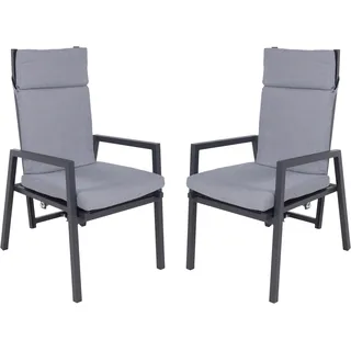 Garden Pleasure SINTRA Stapelstuhl 70 x 55 x 103 cm grau/schwarz 2 St.