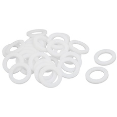 sourcing map 30St PTFE Flache Unterlegscheiben Dichtung 19mm AD 12mm ID 2mm Dicke Weiß