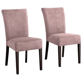 Home affaire Esszimmerstuhl »Queen« (Set) 4 Stk.Beine aus massiver Buche, wengefarben lackiert, Polsterstuhl, rosa