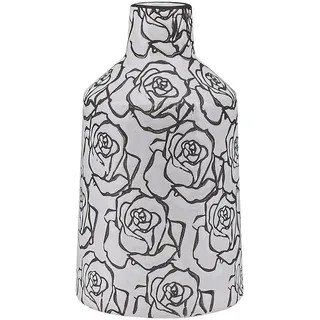 Beliani Blumenvase Steinzeug weiß Alinda , Weiß , Vintage , 26 cm , Dekoration, Vasen, Keramikvasen