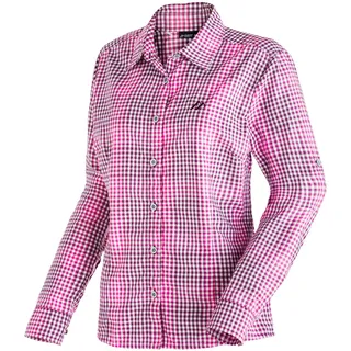 Funktionsbluse MAIER SPORTS "Nanni", Damen, Gr. 42, rosa, 85% Polyester, 15% Viscose, Blusen Funktionsbluse, Damen Bluse, leichte Langarmbluse, Blusen-Shirt, Karobluse, Reg Fit