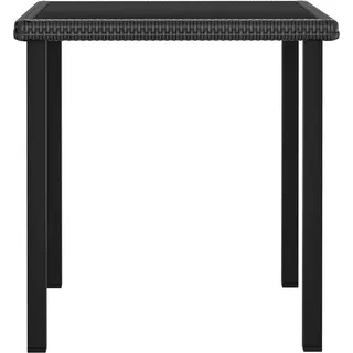 vidaXL Garten-Esstisch Schwarz 70x70x73 cm Poly Rattan - Schwarz