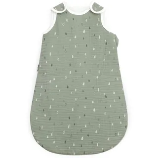Ehrenkind® Baby Sommerschlafsack Rund Musselin | aus weicher OEKO-TEX zertifizierter Bio-Baumwolle | Sommer Baby Schlafsack Baby 1 TOG Gr. 86/92 Jade Tropfen