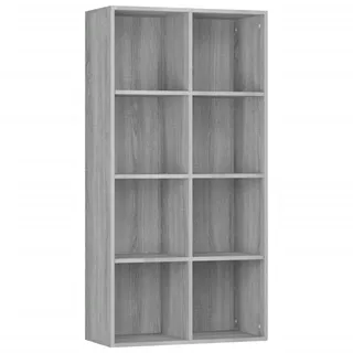 vidaXL Bücherregal/Sideboard Grau Sonoma 66×30×130 cm Holzwerkstoff