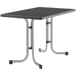 Sieger Gartenklapptisch , Anthrazit, Graphitfarben , Metall , rechteckig , Rundrohr, Sternfuß , 70x72x115 cm , klappbar, platzsparend , Gartenmöbel, Gartentische, Klapptische