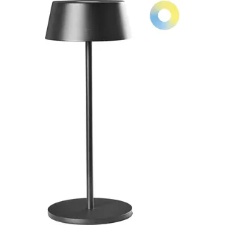 BELIANI LED Tischlampe Schwarz Metall 37 cm Hoch Aufladbar Kabellos mit USB-C-Ladefunktion Modernes Design für Outdoor Indoor Garten Terrasse Balkon - Schwarz