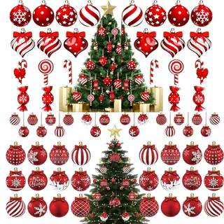 36 Stück Zuckerstangen-Weihnachtsbaumschmuck, Weihnachtsdekoration mit Schnur, Weihnachtskugeln aus Holz, Set mit Anhängern, Weihnachtsbaumschmuck, Dekorationsartikel für die Partydekoration zu Hause