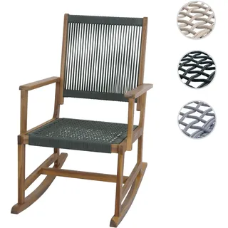 Schaukelstuhl HWC-P73, Garten Outdoor Wippstuhl Relaxstuhl Schaukelliege, Akazie Holz Rope Seilgefle