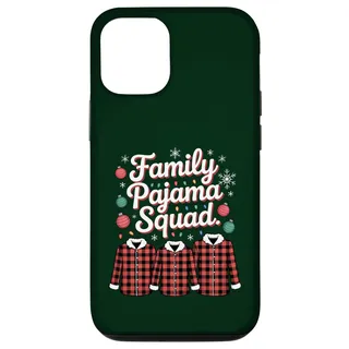Hülle für iPhone 12/12 Pro Familien-Pyjama Squad Weihnachten passend
