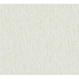 A.S. Création Vliestapete Uni Weiß Gold