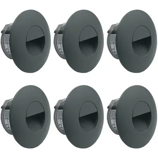 LIGHTWORLD24 LED Treppenbeleuchtung Wand Einbauleuchte GRAU 6er SET | Wandleuchte, Für Unterputzdose, IP65 wasserdicht, Neutral-Weiß 180lm