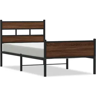vidaXL Bettgestell ohne Matratze Braun Eiche 90x200 cm Holzwerkstoff - Braun