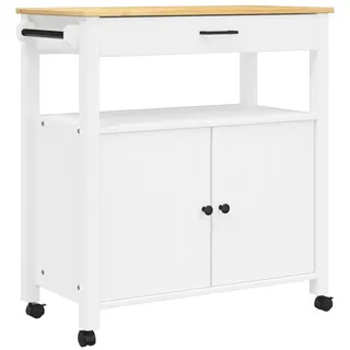 vidaXL Küchenwagen MONZA 84x40x88,5 cm Massivholz Kiefer - Weiß