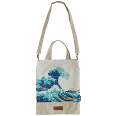 Grupo Erik Tote Bag Hokusai Die große Welle vor Kanagawa Baumwolltasche Bedruckt - Stofftasche Damen und Herren - Jutebeutel 34 x 1 x 42 cm Einkaufstasche